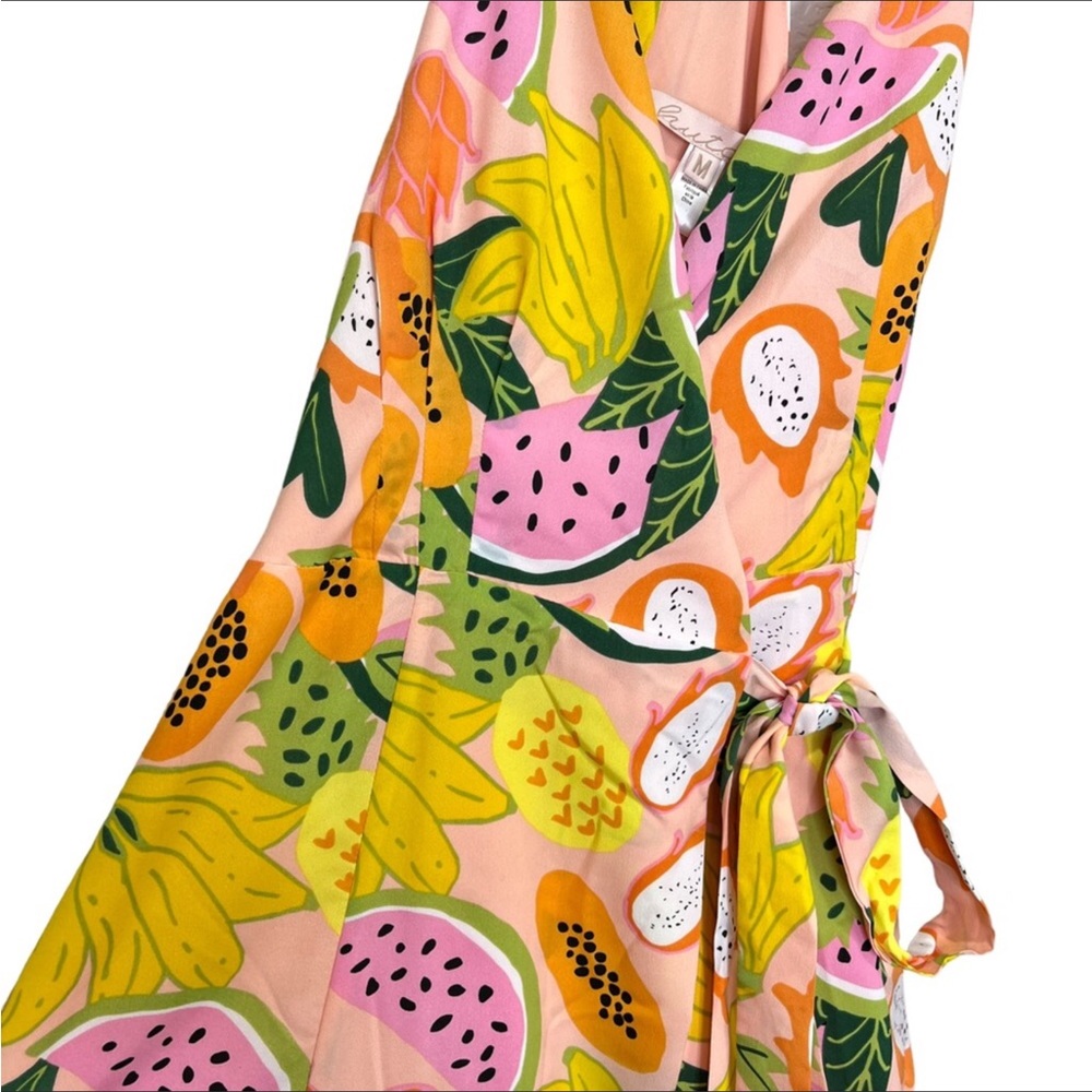 Anthro Hutch Tropical Fruit Wrap Maxi Dress - Picture 12 of 16